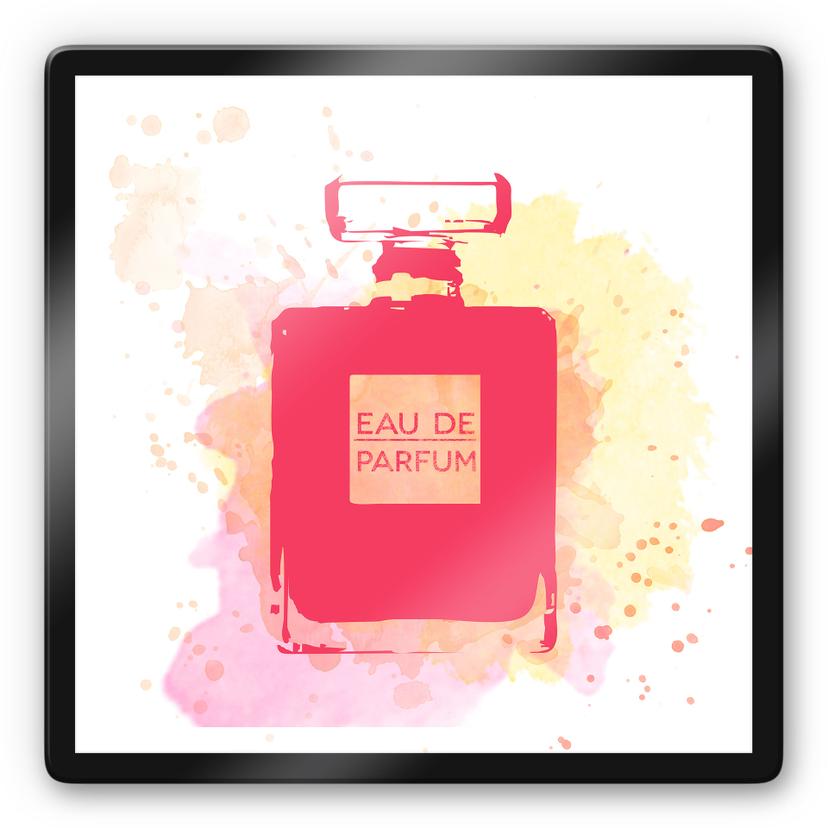 Stampa su vetro Eau de Parfum - acquarello in rosa