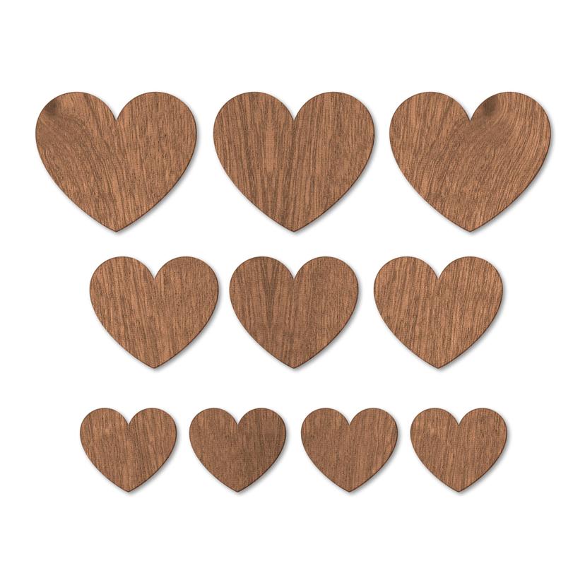 Decori in legno - Cuori Set (10-pz.)