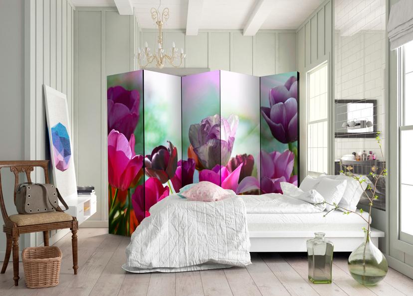 Divisorio - Meravigliosi tulipani, 5 pezzi - 225x172 cm