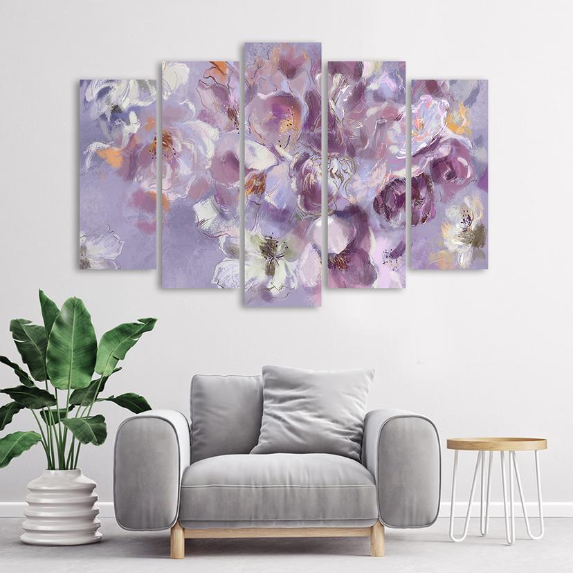 Stampa su tela 5 pezzi, fiore di iris
