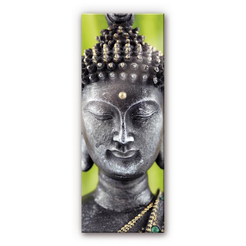 Tableau en verre acrylique - Green Buddha - Panorama