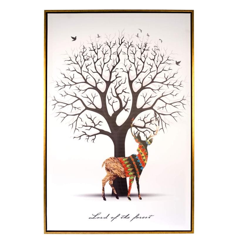 Stampa su tela - Cervo ed albero