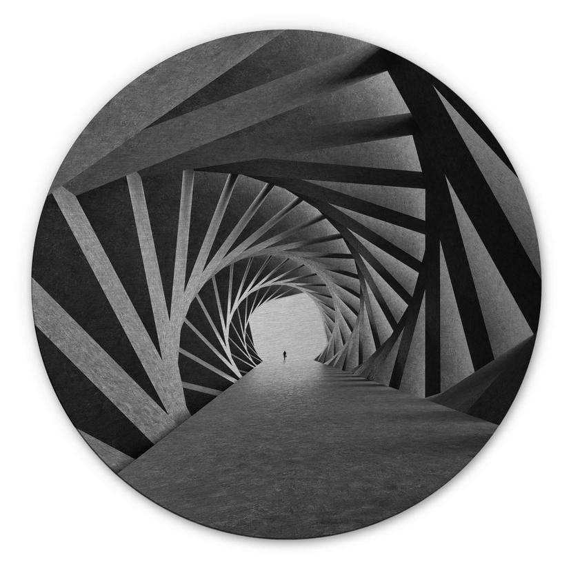 Tableau sur alu Dibond Bunjamin - Rotation - Rond