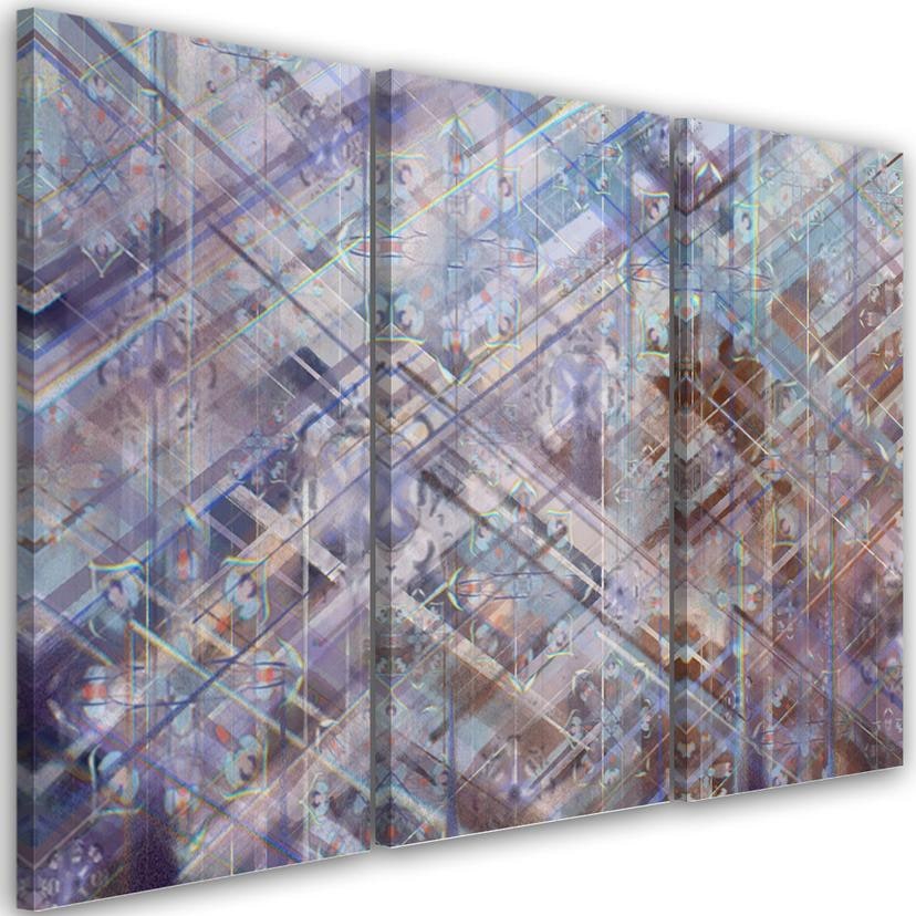 Tableau sur toile en 3 parties Formes géométriques abstraites