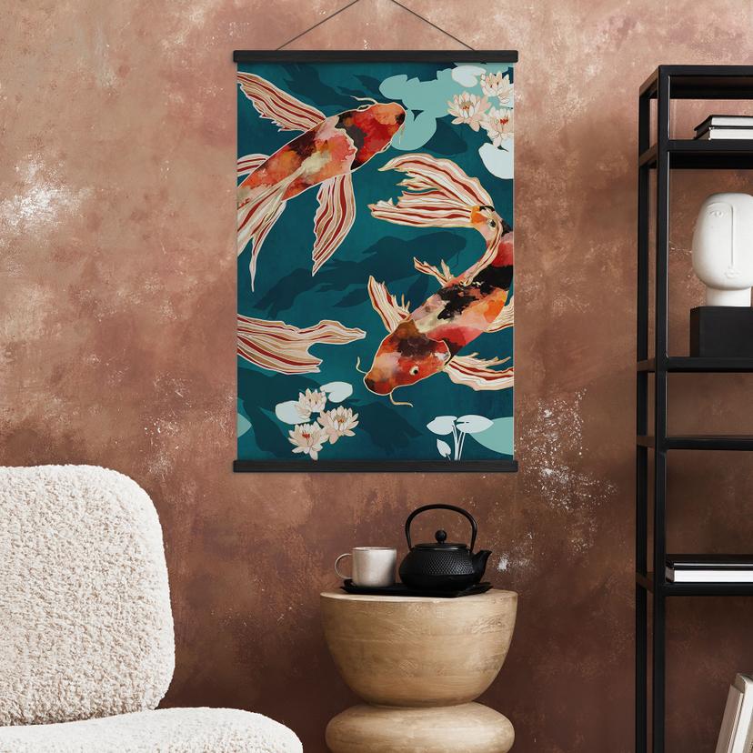 Poster tessile Due koi in uno stagno - SpaceFrog Designs