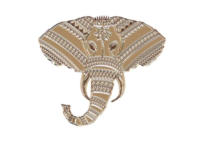 Wandtattoo Metallic Elephant 02