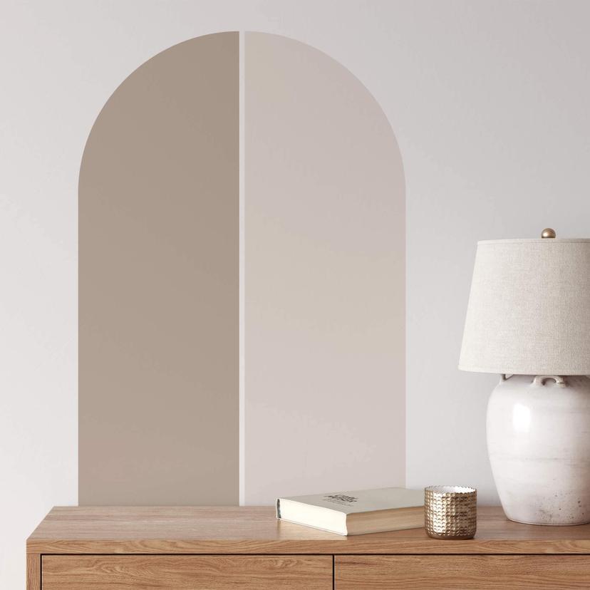 Adesivo murale Mezzi fiocchi (set di 2) - larghi - tortora-beige