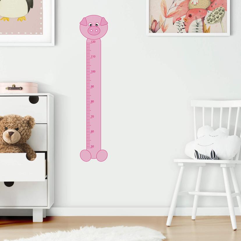 Sticker mural - Toise Petit cochon