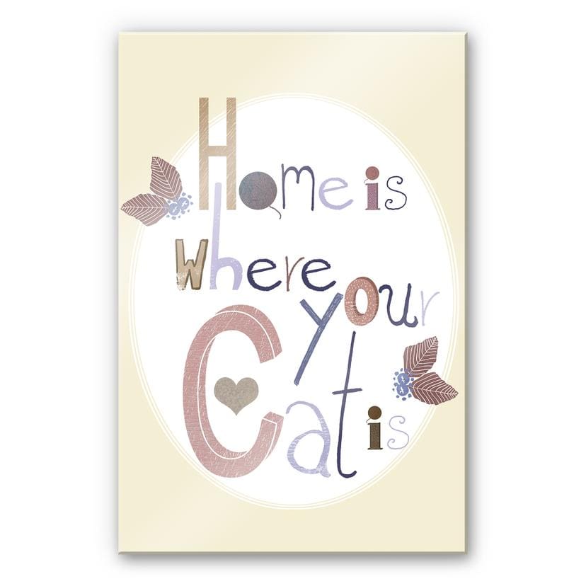 Tableau en verre acrylique - Loske - Home is where your Cat is