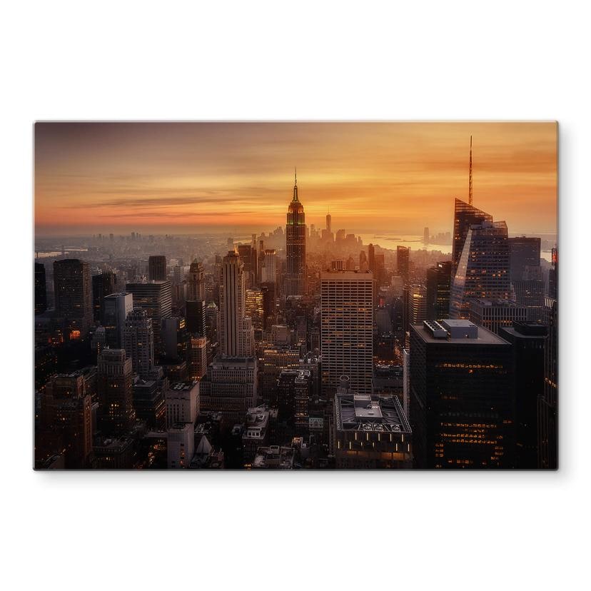 Tableau sur verre Ruiz Dueso - New York au coucher du soleil