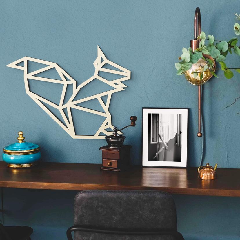 Arte en madera de álamo - Origami ardilla