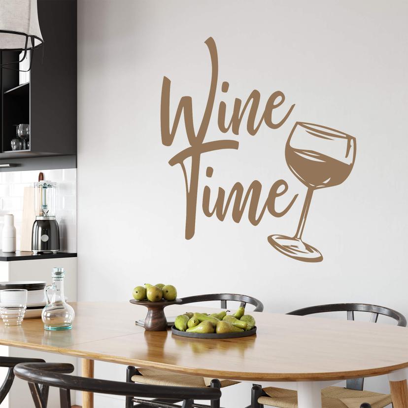 Muursticker Wine Time