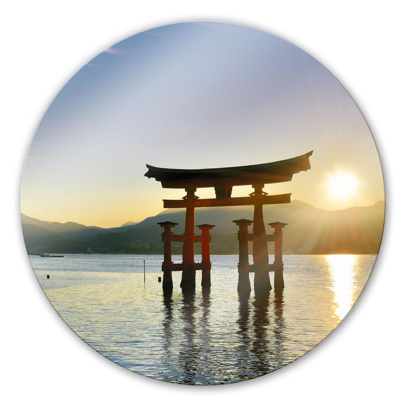 Glasbillede - Itsukushima Skrinet - Rund