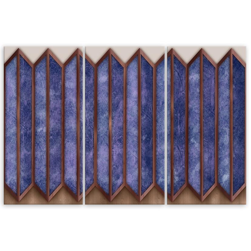 Stampa su tela in 3 pezzi, finestra 3D colorata
