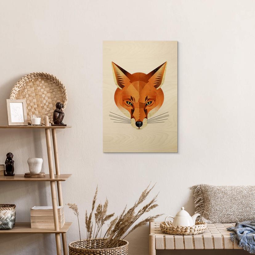 Träposter räv - brun