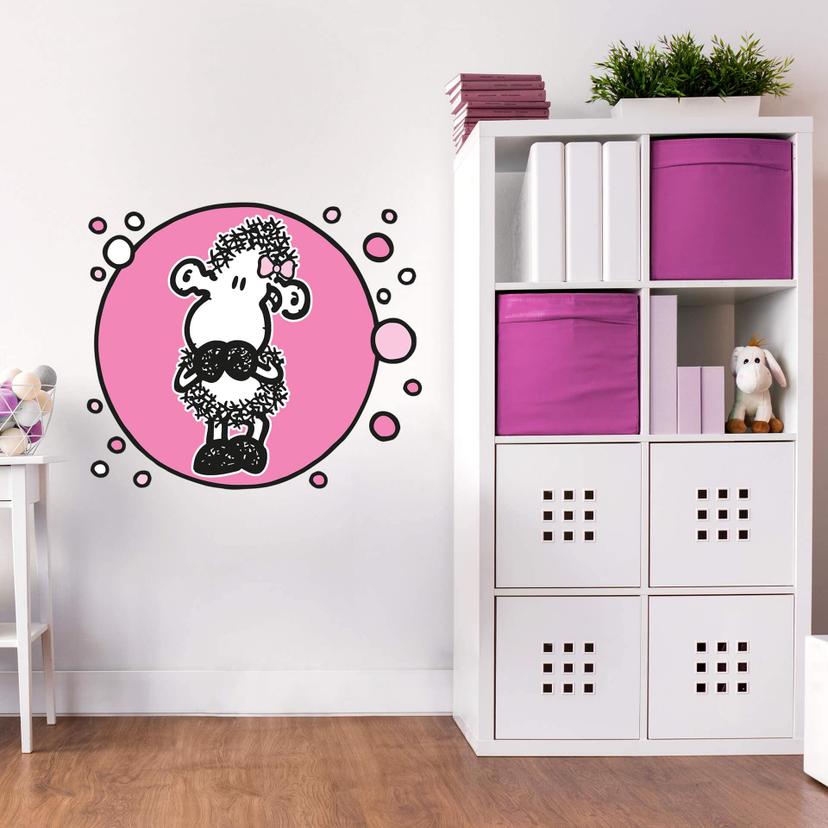 Muursticker Schapenmeisje