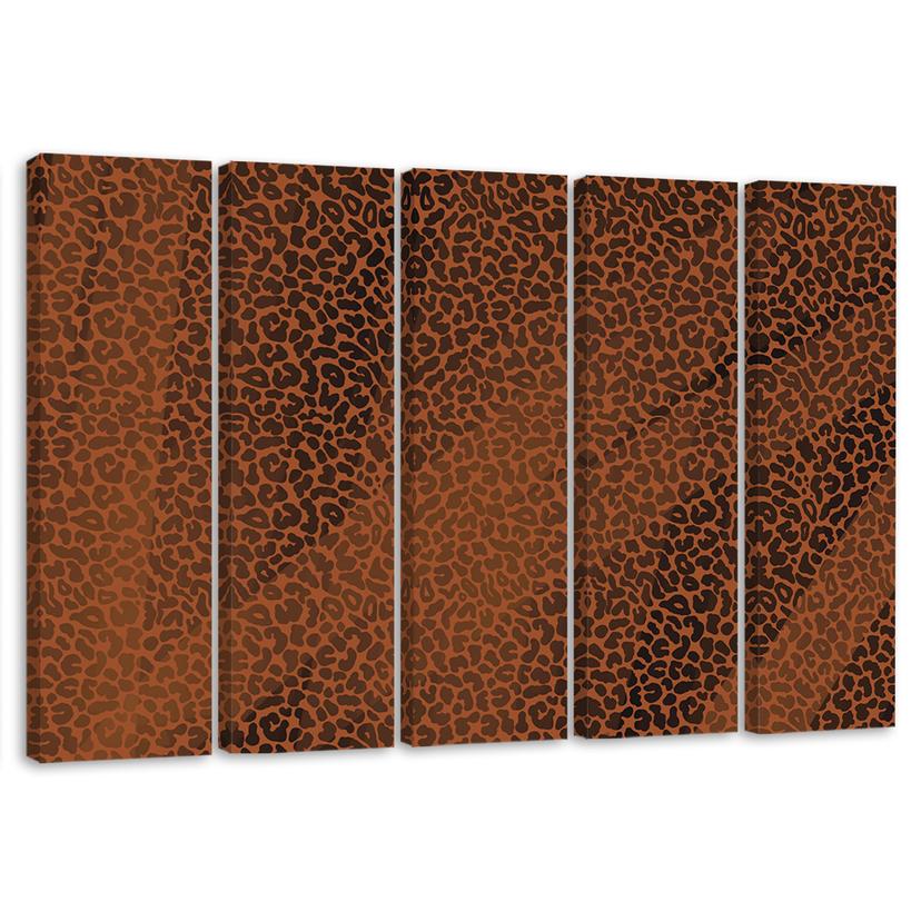 5 stykke lærredsprint, Leopard Leopard Pels Patches Mønster