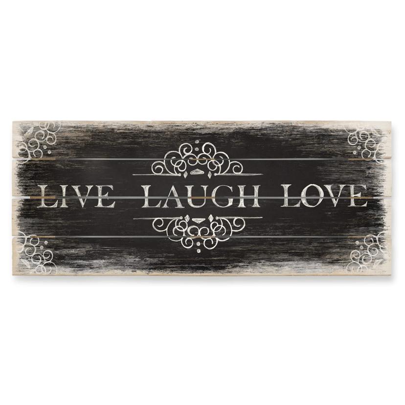 Cuadro de madera Live Laugh Love 02 - Panorama