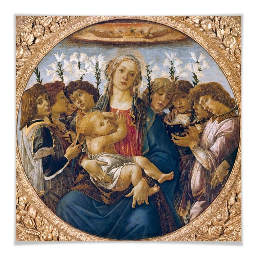 Póster Botticelli - María con el niño y cantando