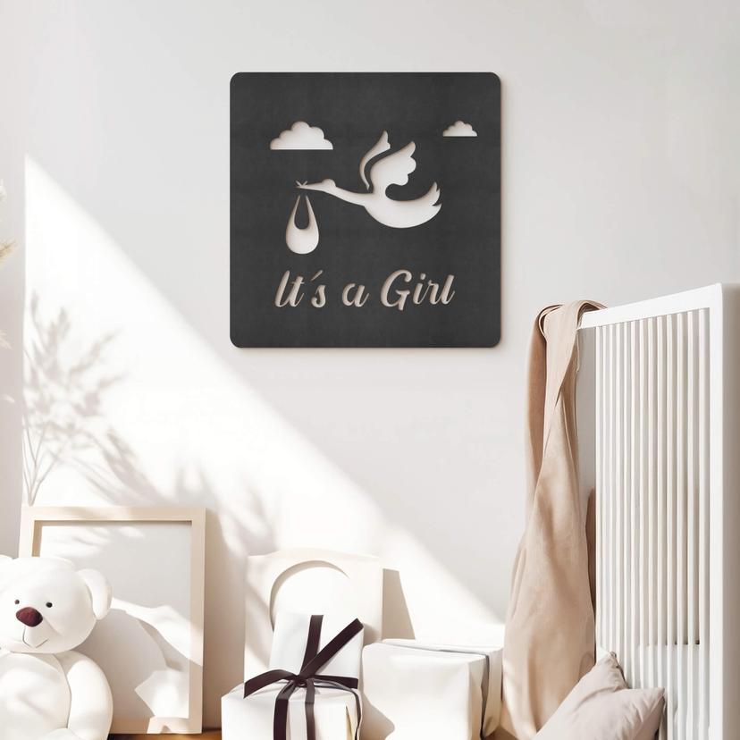 MDF-dekoration Baby - It's a Girl
