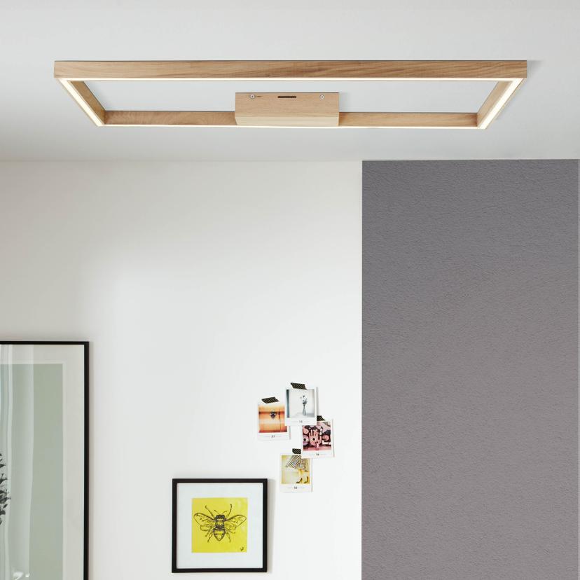 Deckenleuchte Eveline, braun, 83 x 38 cm, Holz Innenleuchte