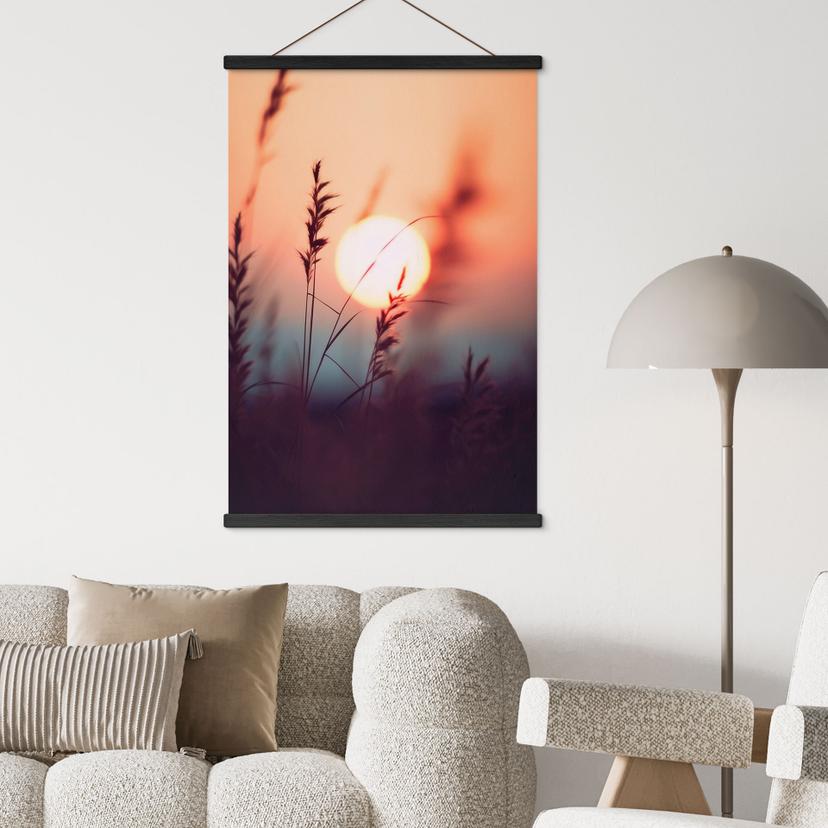 Stoffbild Gräser im Licht der glühenden Sonne - Treechild