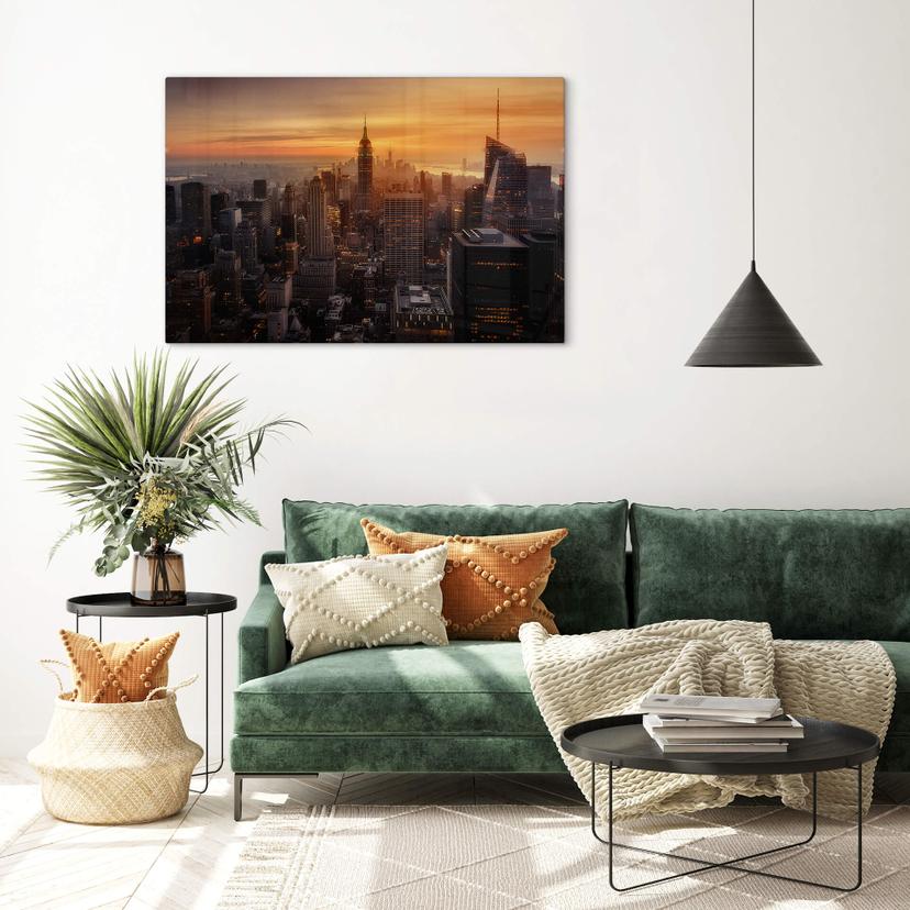 Stampa su vetro Ruiz Dueso - New York al tramonto