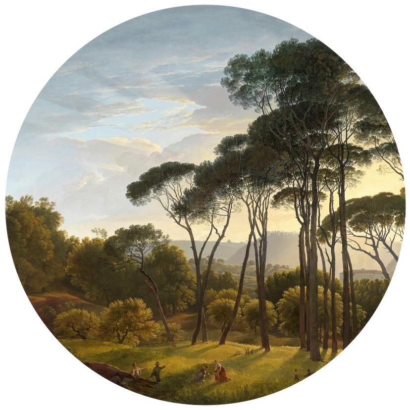 Papier peint photo rond Voogd - Paysage italien - papier peint intissé/papier peint intissé autocoll