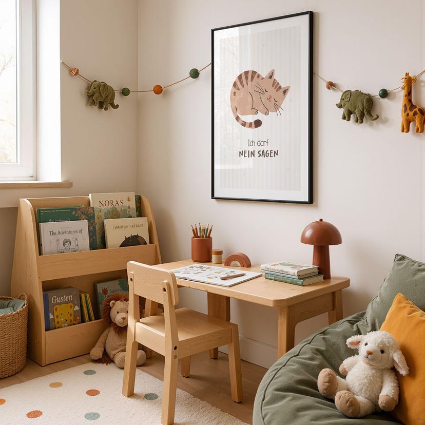 Kinder-Poster 'Ich darf nein sagen' mit Katze