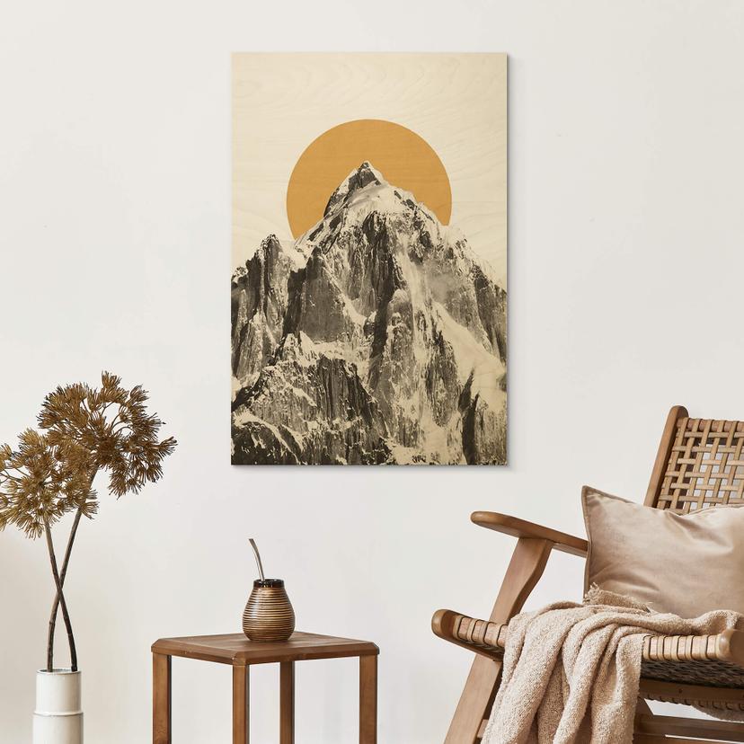 Stampa su legno Bodart - Sun and Mountain