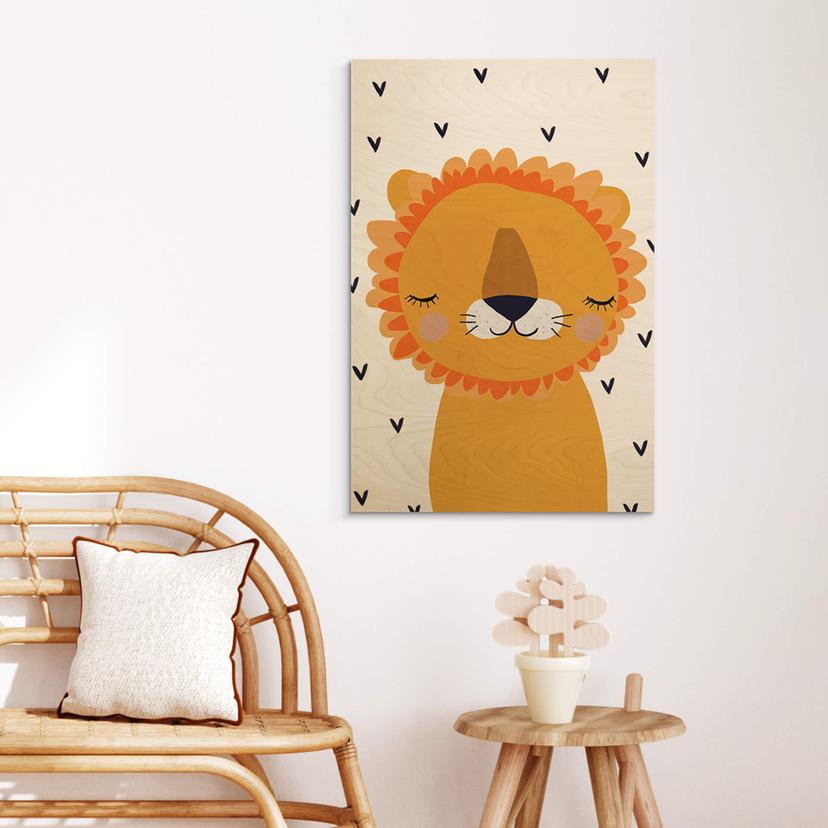 Houten Poster Treechild - Little Lion