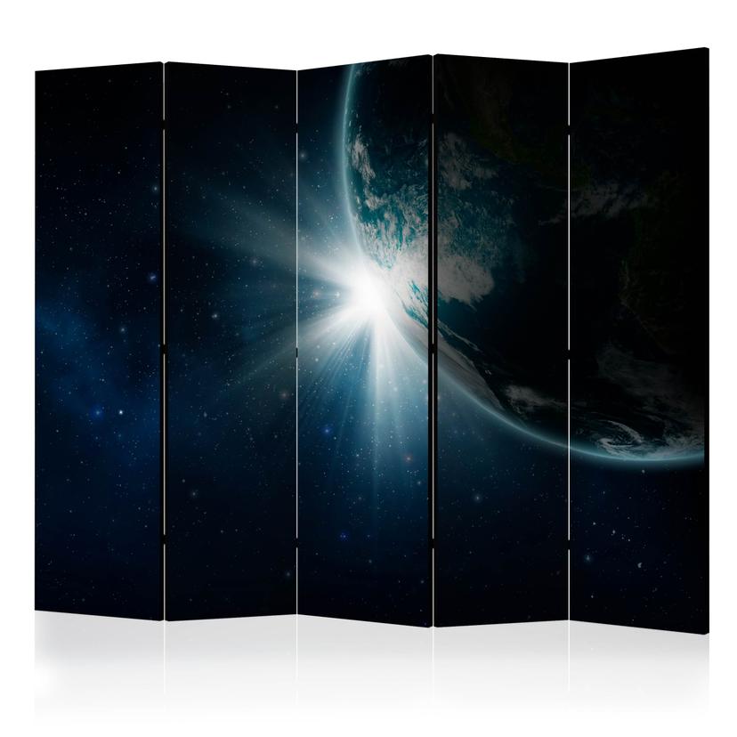 Paravent, Raumteiler freistehend, Trennwand - Earth II, 5-teilig - einseitig bedruckt - 225x172 cm