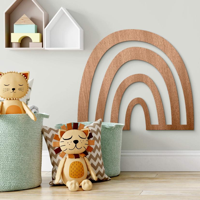 Arte en madera de caoba - Arco iris