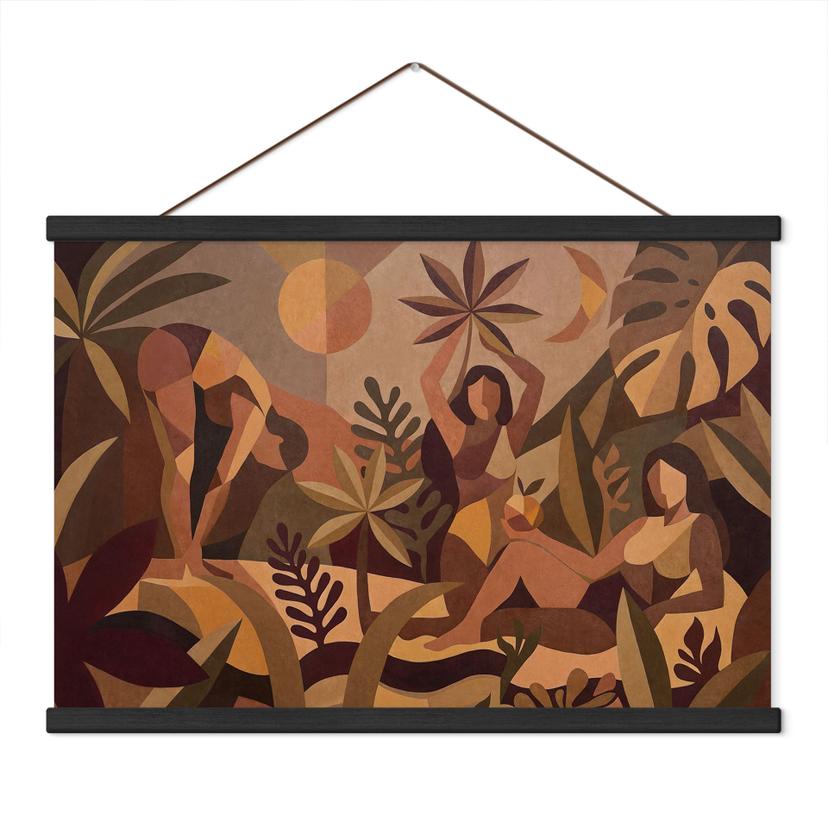 Stoffbild Amber Flora - Frauen im Tropenwald - Sir Edward x Grigory Gladarev