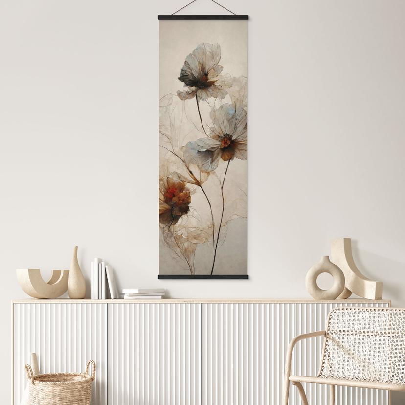 Textil poster Torkade blommor - Förgänglighetens elegans - Treechild - Panorama
