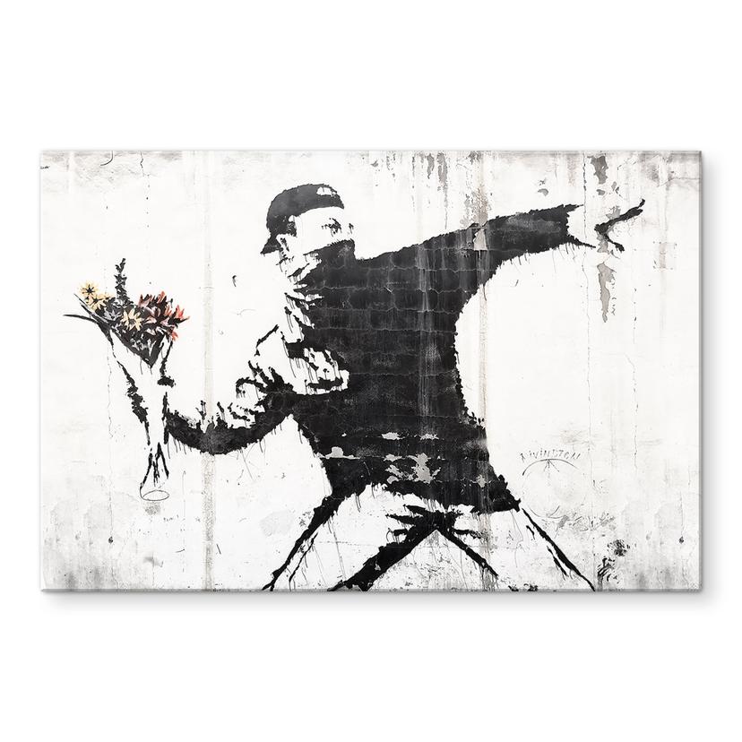 Akrylbillede Banksy - Blomsterkasteren