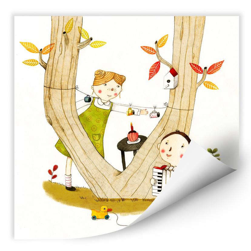 Zelfklevende Poster - Loske - Picknick
