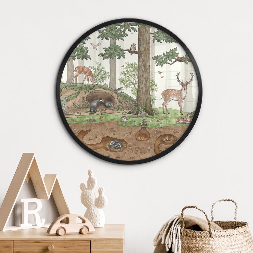 Poster oggetti nascosti animali della foresta - Kikki Belle - Rotondo