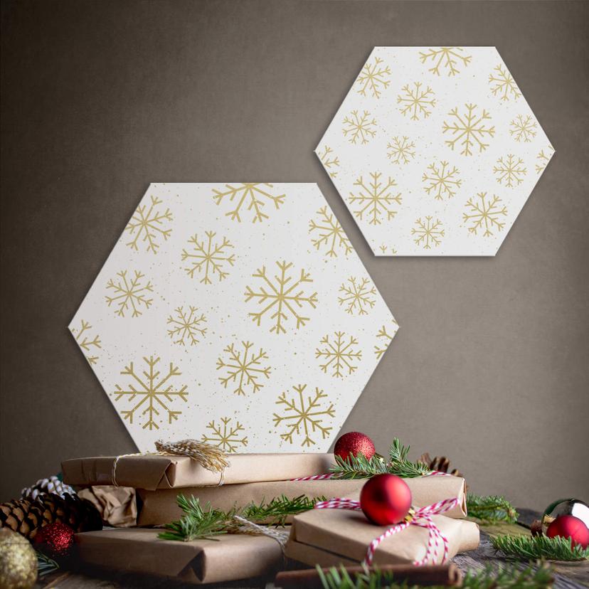 Esagoni Alu-dibond - Fiocchi di neve