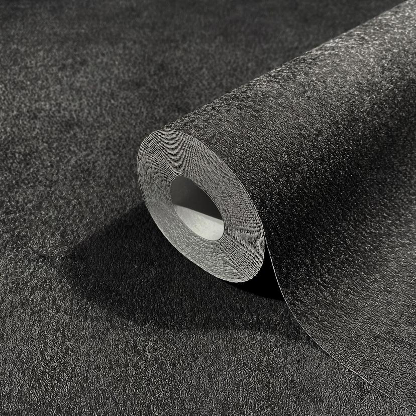 Non-woven tapet i modern gips look svart textur