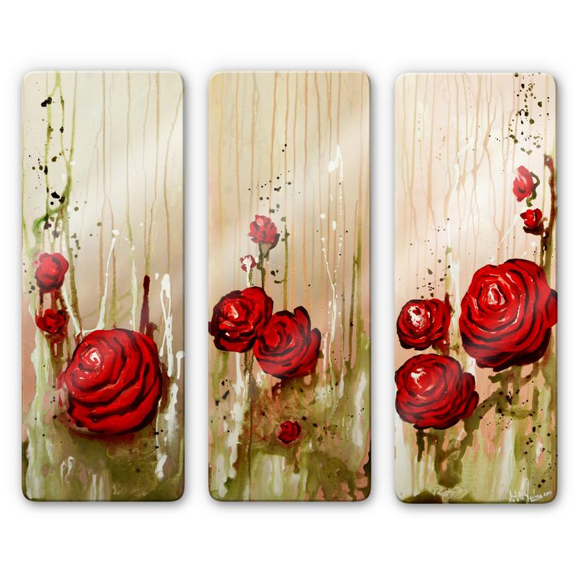 Sticker mural - Fedrau - Roses (3 parties)