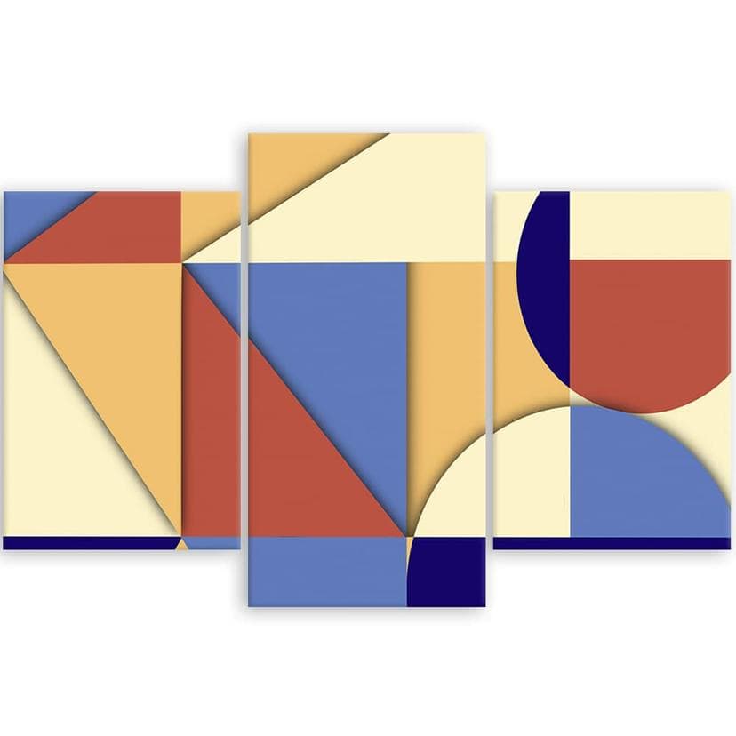 Stampa su tela in 3 parti, Forme astratte geometriche