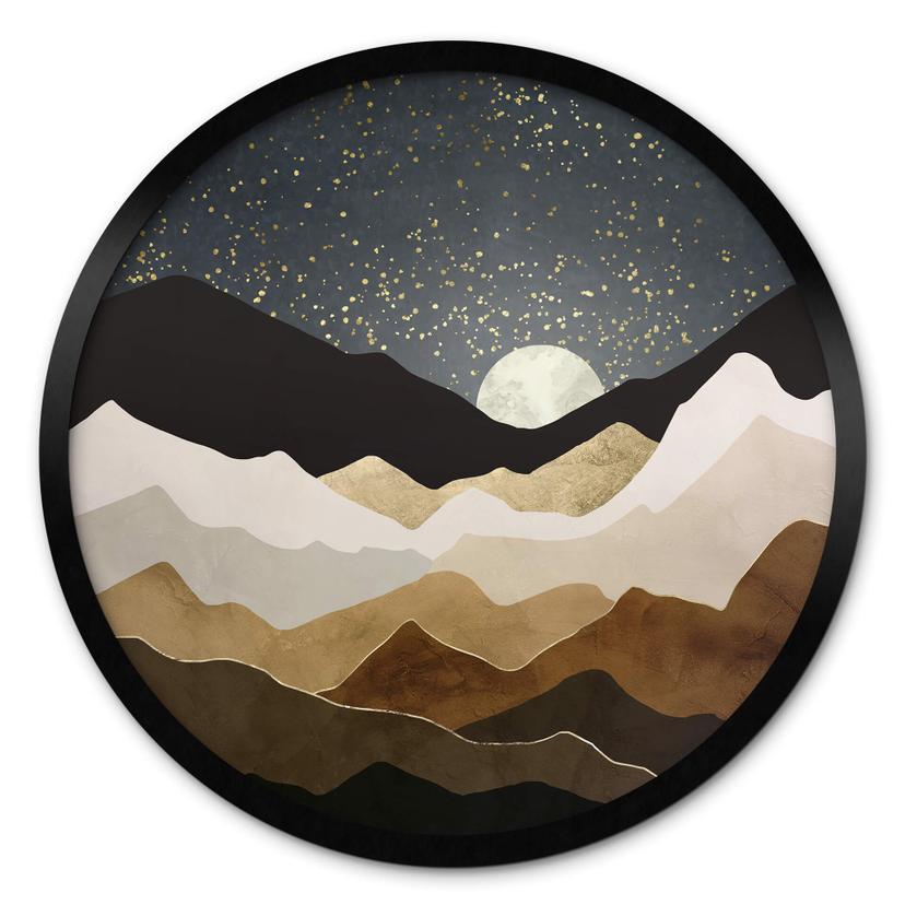 Póster SpaceFrog Designs - Estrellas doradas - Redondo