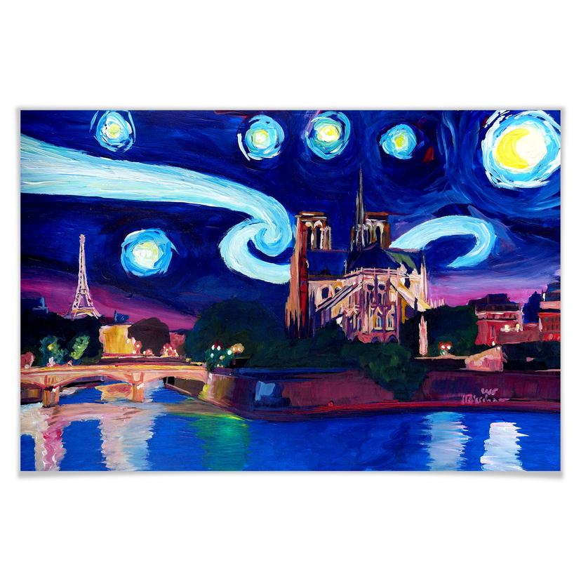 Poster Bleichner - Paris bei Nacht