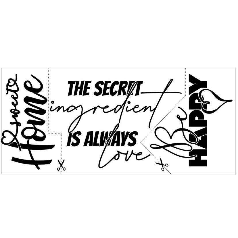 Adesivo murale - Set Home & Love (3 pz.)