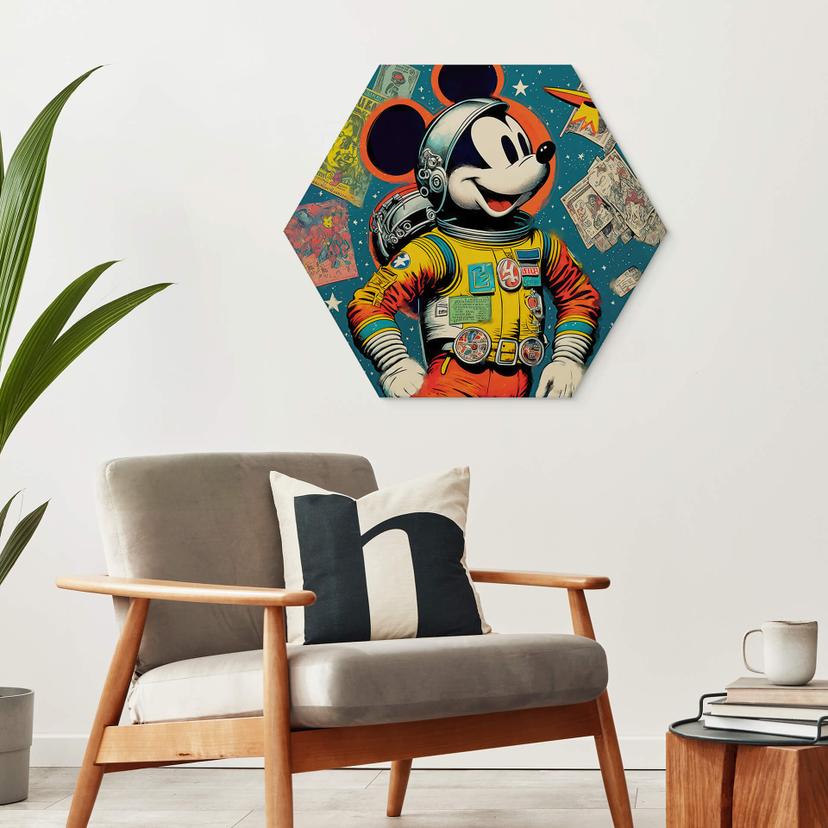 Esagono Alu-Dibond Treechild - Astronaut Mickey