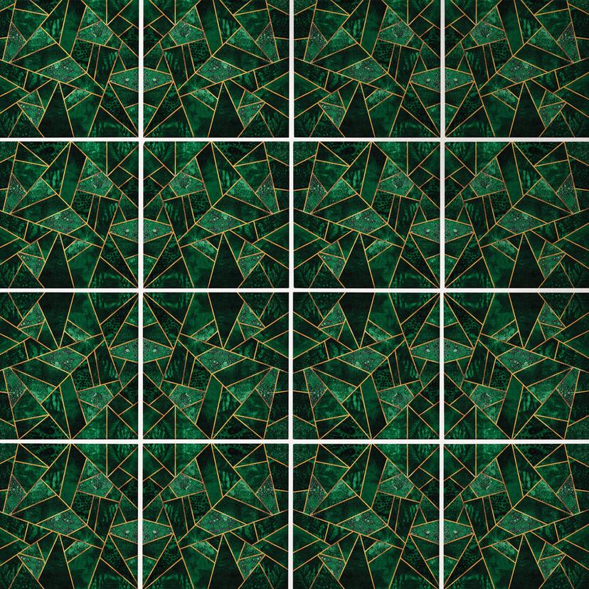 Azulejos Adhesivos Fredriksson - Verde esmeralda oscuro - Lote de 12
