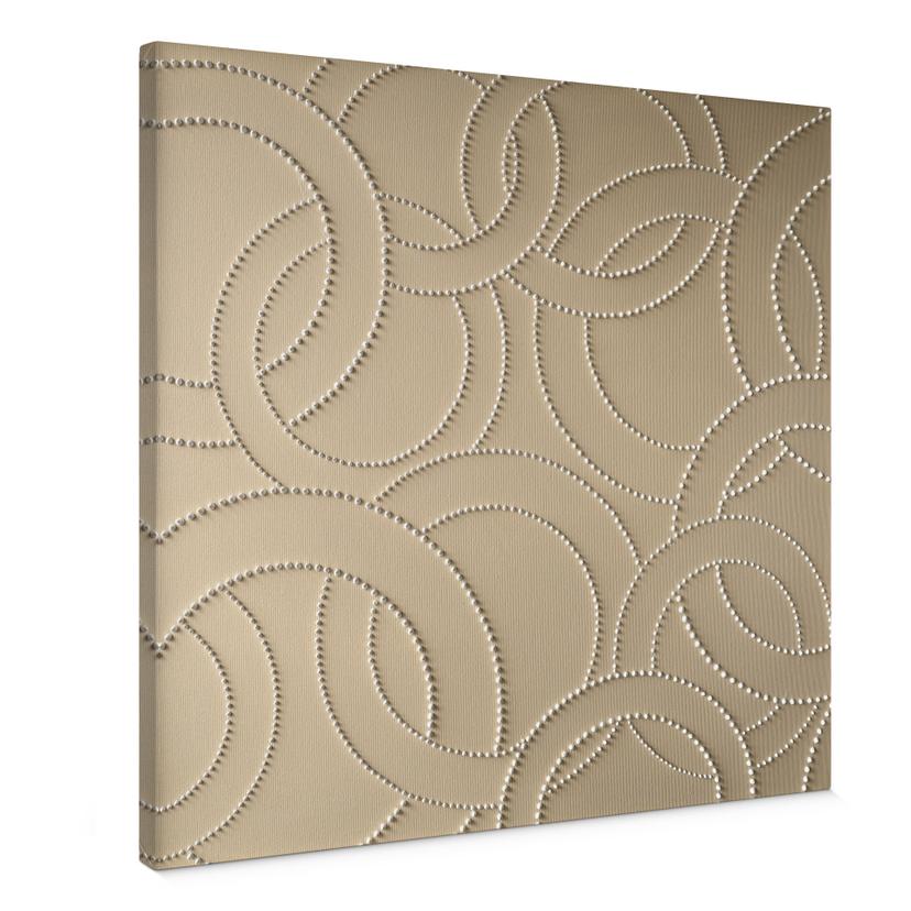 Canvasbillede Abstrakte ringe beige - Grande - Firkantet