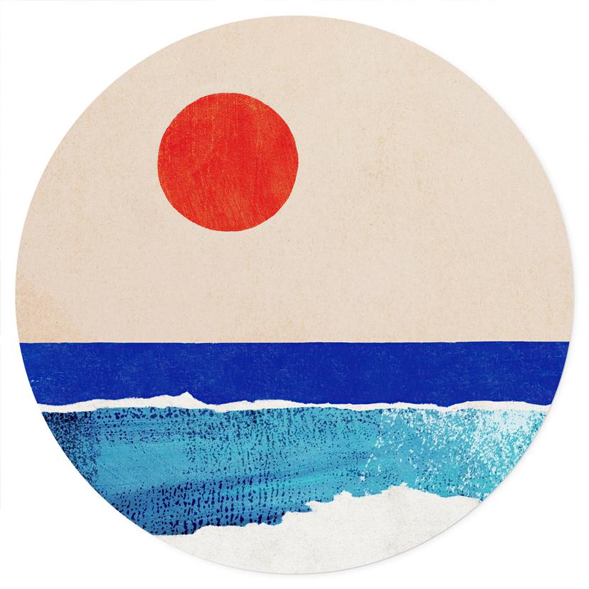 Wallsticker Lugn strand vid solnedgången - Rivers - Rund