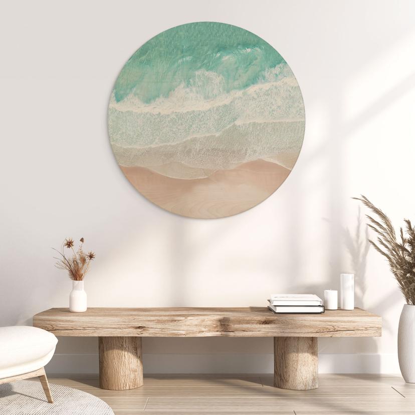 Stampa su legno Onde delicate sulla spiaggia - Sisi & Seb - Tondo